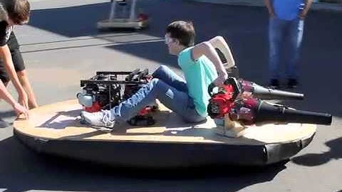 Lenoir City High School senior engineering students build hovercraft