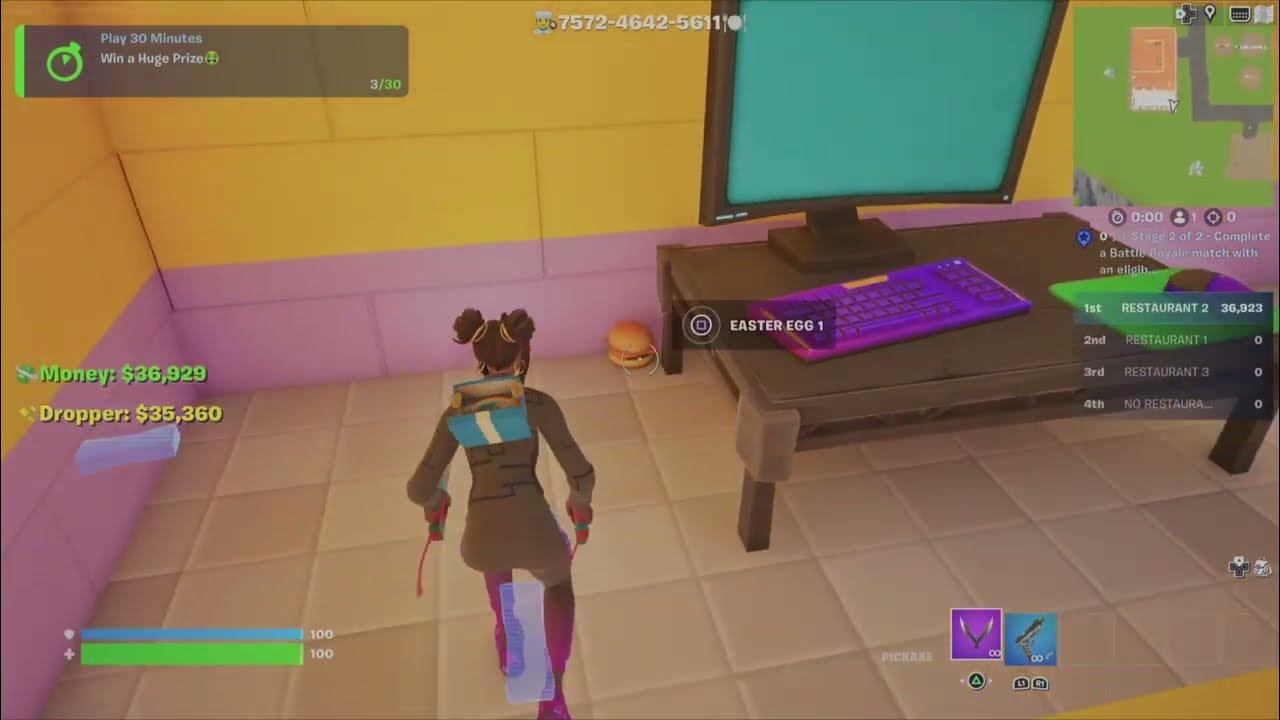 FORTNITE RESTAURANT TYCOON EASTER EGGS 4/4 YouTube