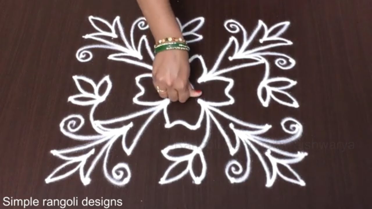 Easy Simple Rangoli Designs With 5