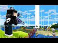 Using my SECRET WEAPON ORBITAL RAIL GUN in Minecraft!