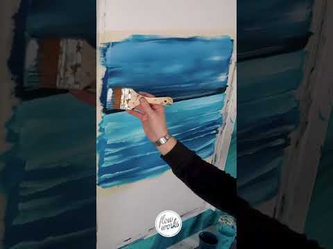 Abstract Sea Waves Painting: Acrylic Paint + Sugar - Mixed media