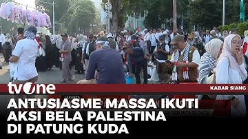 Ribuan Warga Padati Patung Kuda untuk Hadir di Aksi Bela Palestina | tvOne