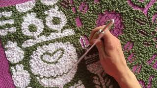 Punch Needle Rug Hooking Tutorial Punch Needle Rug Hooking Demo