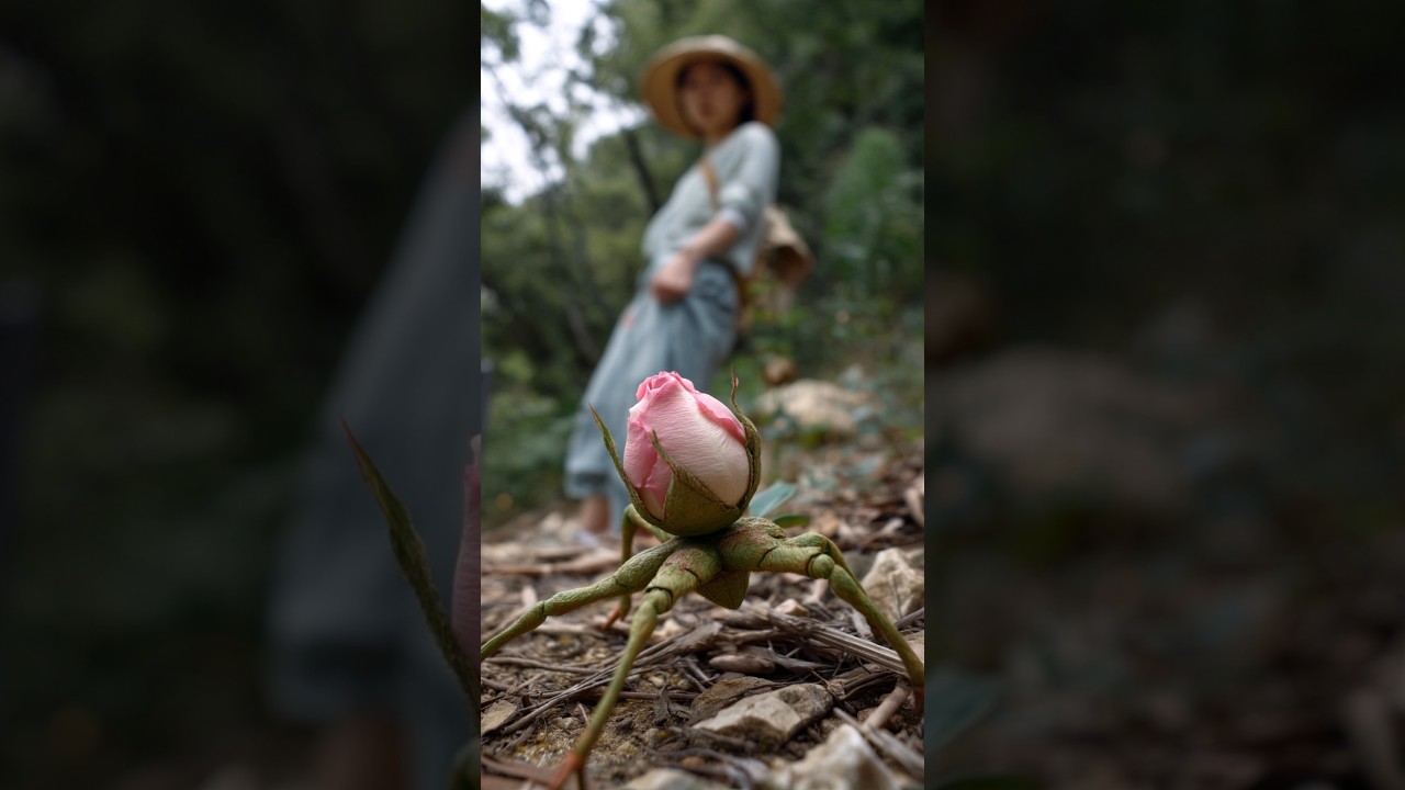 A walking rose bud. 