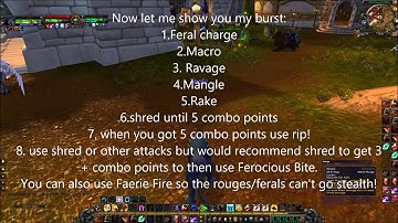 World of Warcraft - Feral druid with my opener/burst/macro (4.3.4)