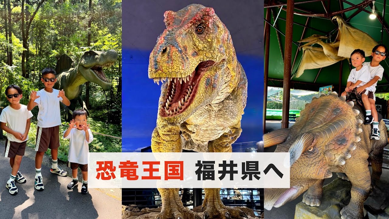 【恐竜だらけ🦖】子ども大興奮!日本最大級の恐竜博物館へ|3兄弟ママの福井Vlog