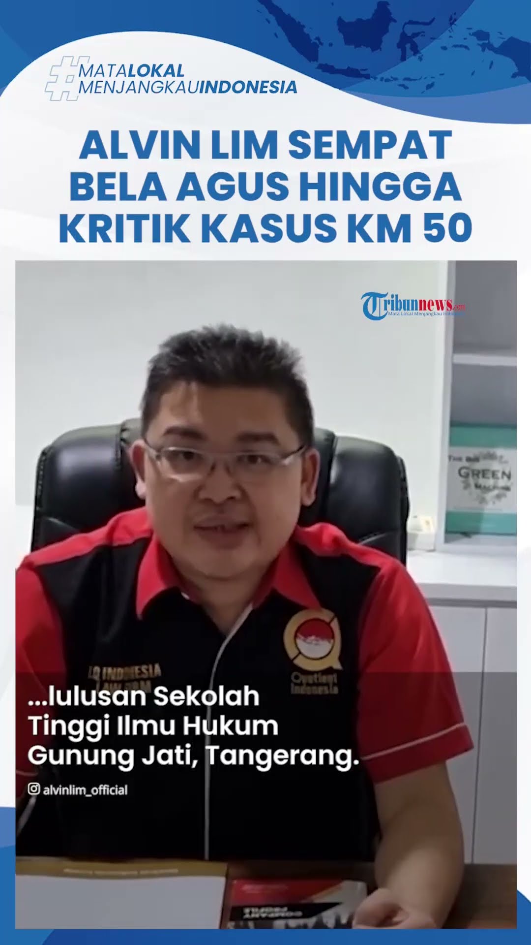 Sosok ALvin Lim yang Meninggal karena Sakit, Sempat Bela Agus Salim hingga Kritik Kasus KM 50