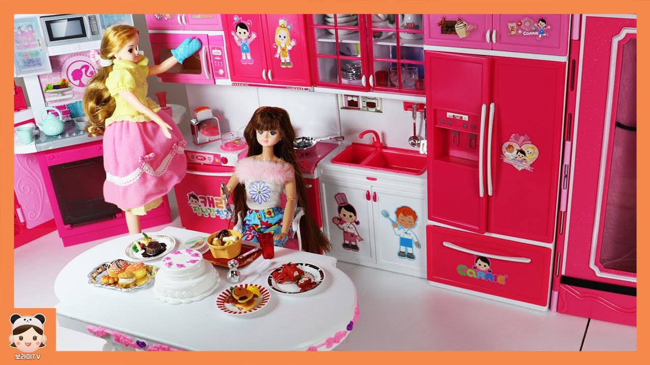  Disney  Princess  Elsa  Kitchen  Barbie Toy doll Kitchen  set  