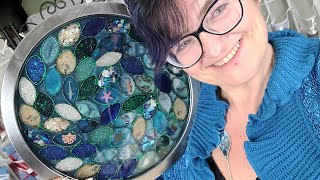 Amazing Ocean inspired resin tray using an Ikea metal tray and papers towel tubes WOW. Video#310