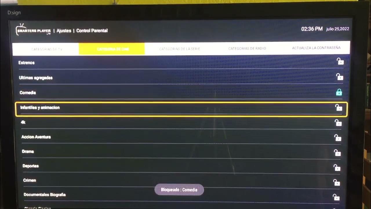 IPTV SmartersControl parental YouTube