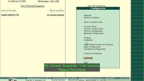 Update G-Data, MRPDPL & HSN Code in Asian Paints Tally.ERP9