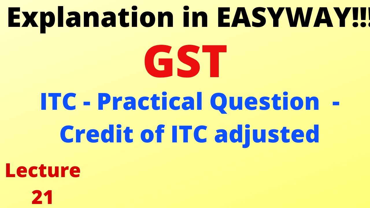 ITC Practical Question Credit of CGST and SGST adjusted with IGST