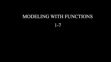 Precalc Lesson 1-7: Modeling With Functions
