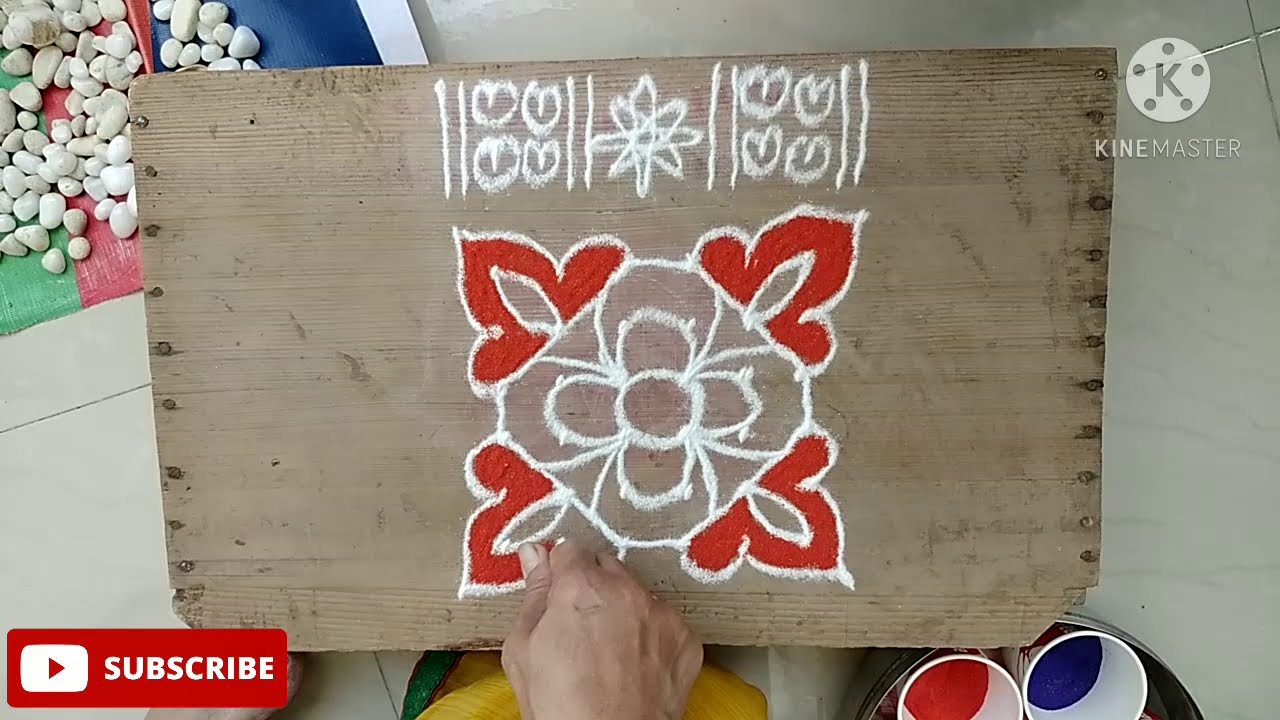 Rangoli design - Tipke wali Rangoli - easy rangoli - rangoli banaye ...