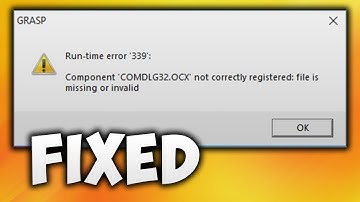 Run time error 339 " How to fix COMDLG32.ocx missing windows 10/8.1/8/7