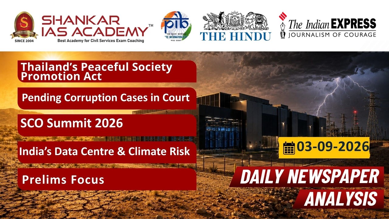 Thumbnail for Daily Current Affairs Analysis | 03rd September, 2026 | Shankar IAS Academy | UPSC | Mains 2026