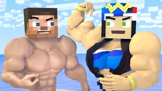 The minecraft life of Steve and Alex |  Muscular Story | Minecraft animation