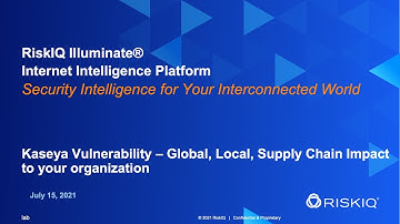 RiskIQ Cyber Threat Workshop - Kaseya Zero Day - Global, Local, Supply Chain Impact to Your Org