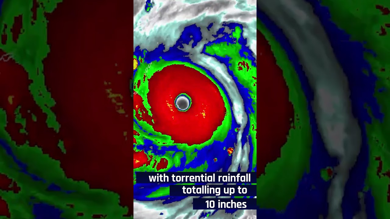 Super Typhoon Bavi striking the Mariana Islands tonight