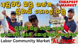 Dubai වල අඩුවට හැමදේම මාර ලාබයී| Grocery Shopping in Dubai | Sinhala |Labor Community Market Al Quoz