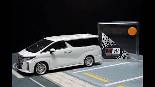 1/64 Work Emitz wheelset by SW Speed & Wheels wheelswap on Toyota Alphard Hobby Japan