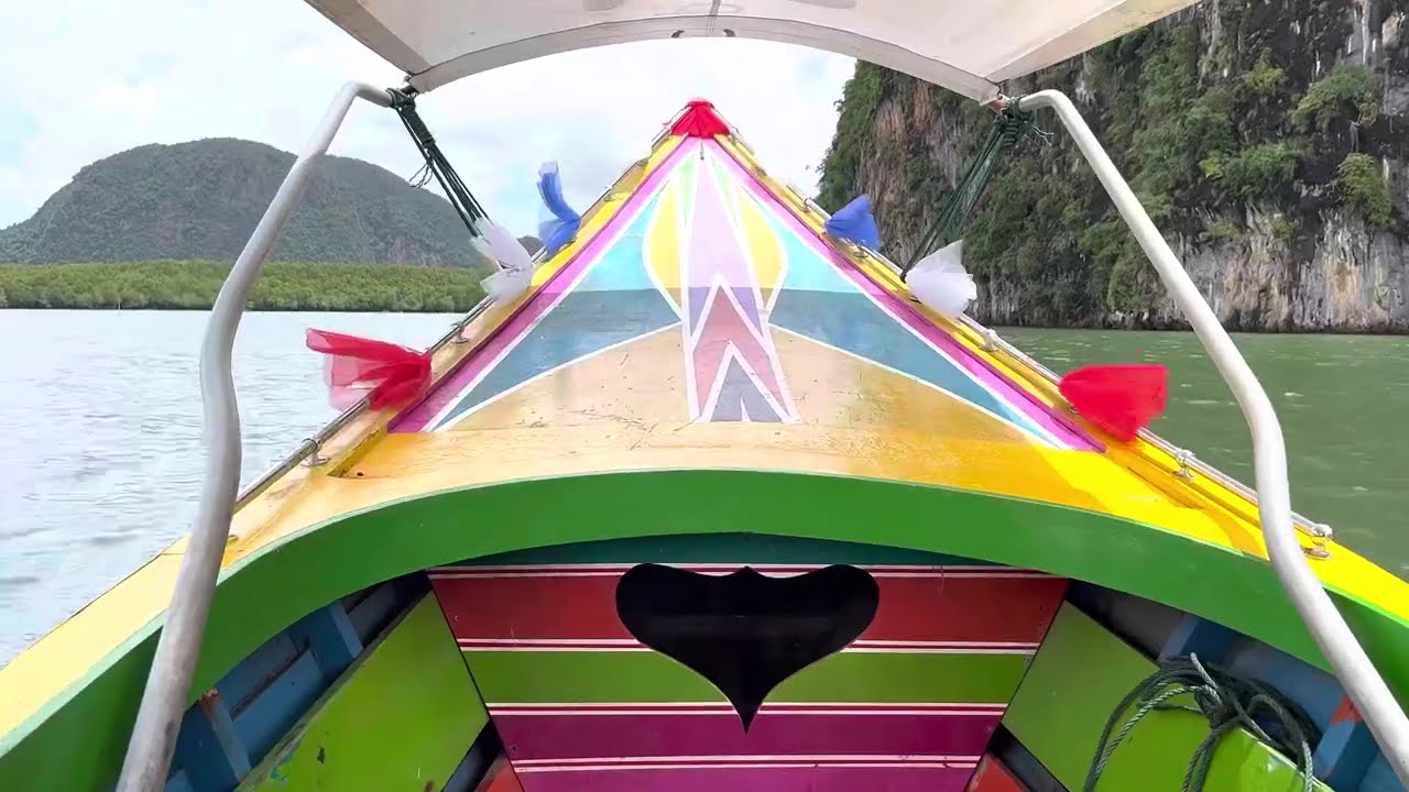 James Bond island and area on a long-tail boat. Thailand