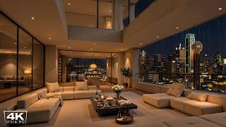 Relaxing Jazz Background Music & Gentle Night Rain for Deep Sleep | Cozy Apartment Ambience