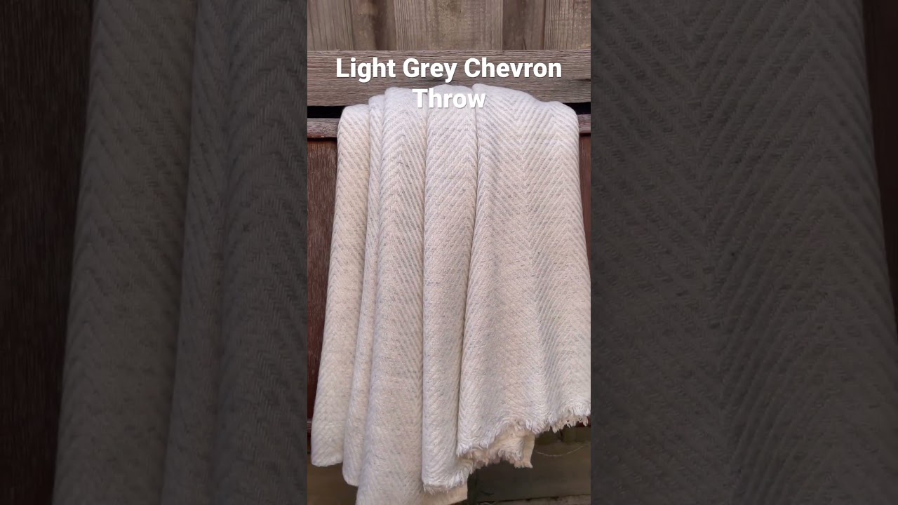 Light Grey Chevron Cashmere Throw blanket