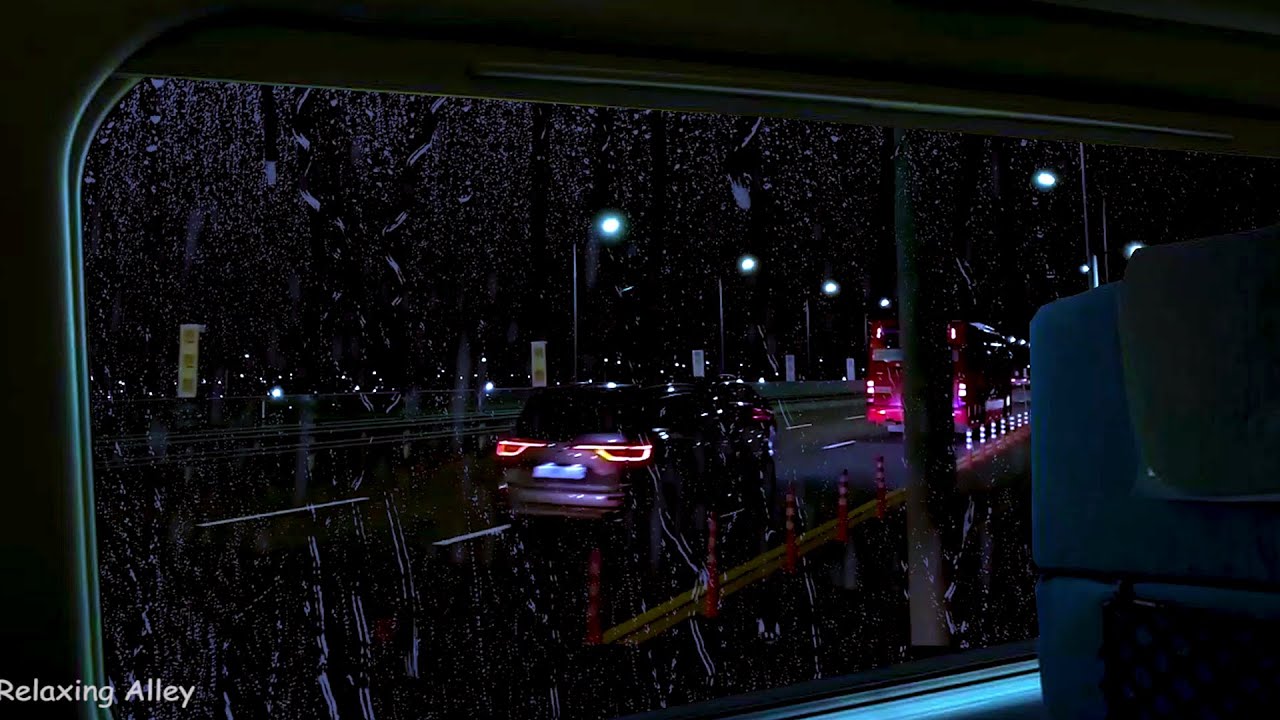 Relaxing Train Ambience with Rain Sounds for 08 Hours Deep Sleep - YouTube