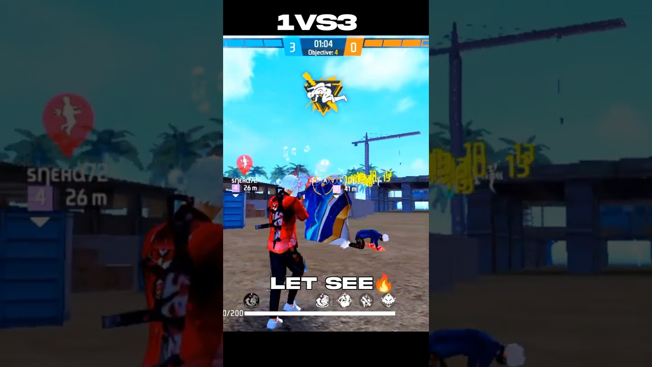 1VS3 Clutch Free Fire🥶🥵#shortviral #shorts