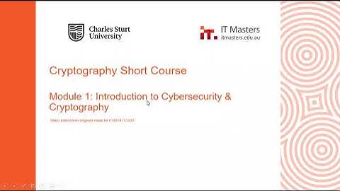 Free Short Course: Cryptography - Module 1