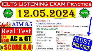 IELTS LISTENING PRACTICE TEST 2024 WITH ANSWERS | 12.05.2024