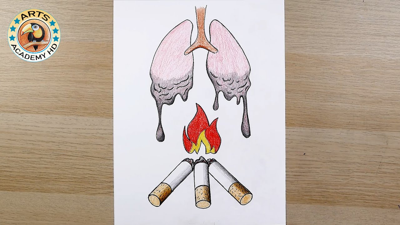 how to draw | dibujo | dessiner | no smoking drawing  | رسم سهل | رسم | رسم اليوم العالمي ضد التدخين