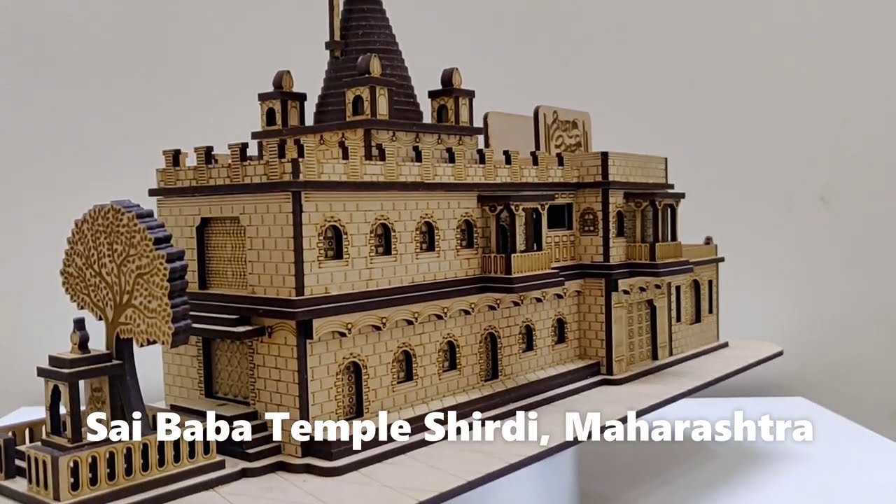 Shri Sai Baba Temple Shirdi Maharashtra 3D Wooden Replica - YouTube
