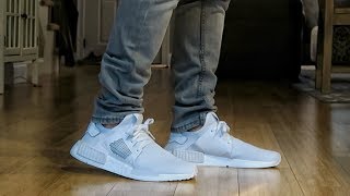adidas nmd triple white on feet