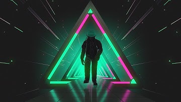 Man Walking in Space Neon Vj Loop Tunnel | No Copyright Motion Background Video