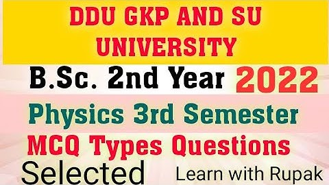 Electrostatics | B.Sc.3rd Sem. Physics 2022 | Mcq Types Questions | DDU GKP