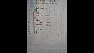 #21. C program example for continue statement