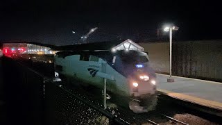 Northbound Amtrak Downeaster Stops at Anderson Station in Woburn