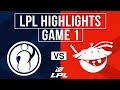 IG vs AL Highlights Game 1 | LPL 2025 Split 3 Playoffs | Invictus Gaming vs Anyone's Legend