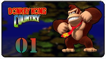 Donkey Kong Country 101% Walkthrough Part 1 - Kongo Jungle [SNES]