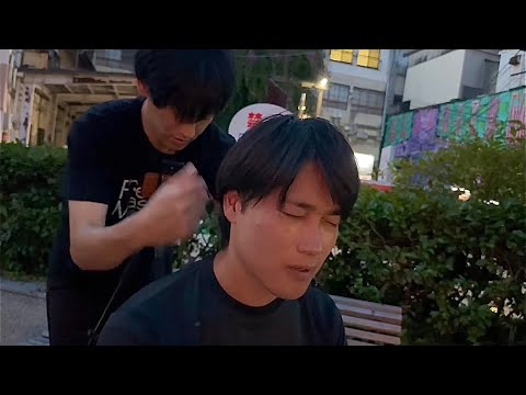 ASMR カチカチ肩こり男性に肩もみ足つぼとハールワッサーでマッサージ最高のおもてなし👌