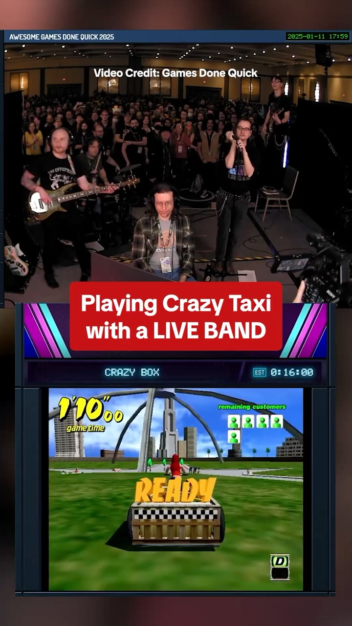 Crazy Taxi with a LIVE band, courtesy of @chuckles825 at GDQ 2025! YEAH (x5) #crazytaxi #dreamcast