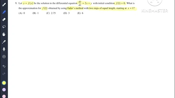 AP Calc Review: Euler’s Method, explanations + AP style example question problem solving
