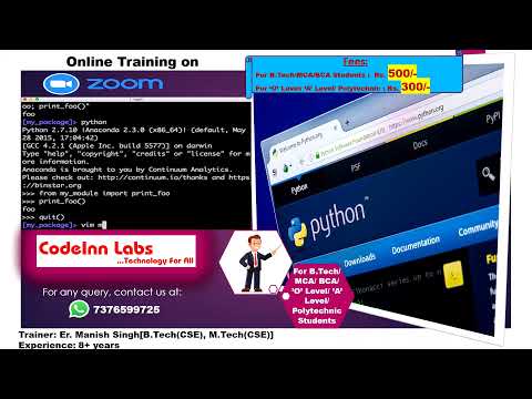 Python Online Training on Zoom