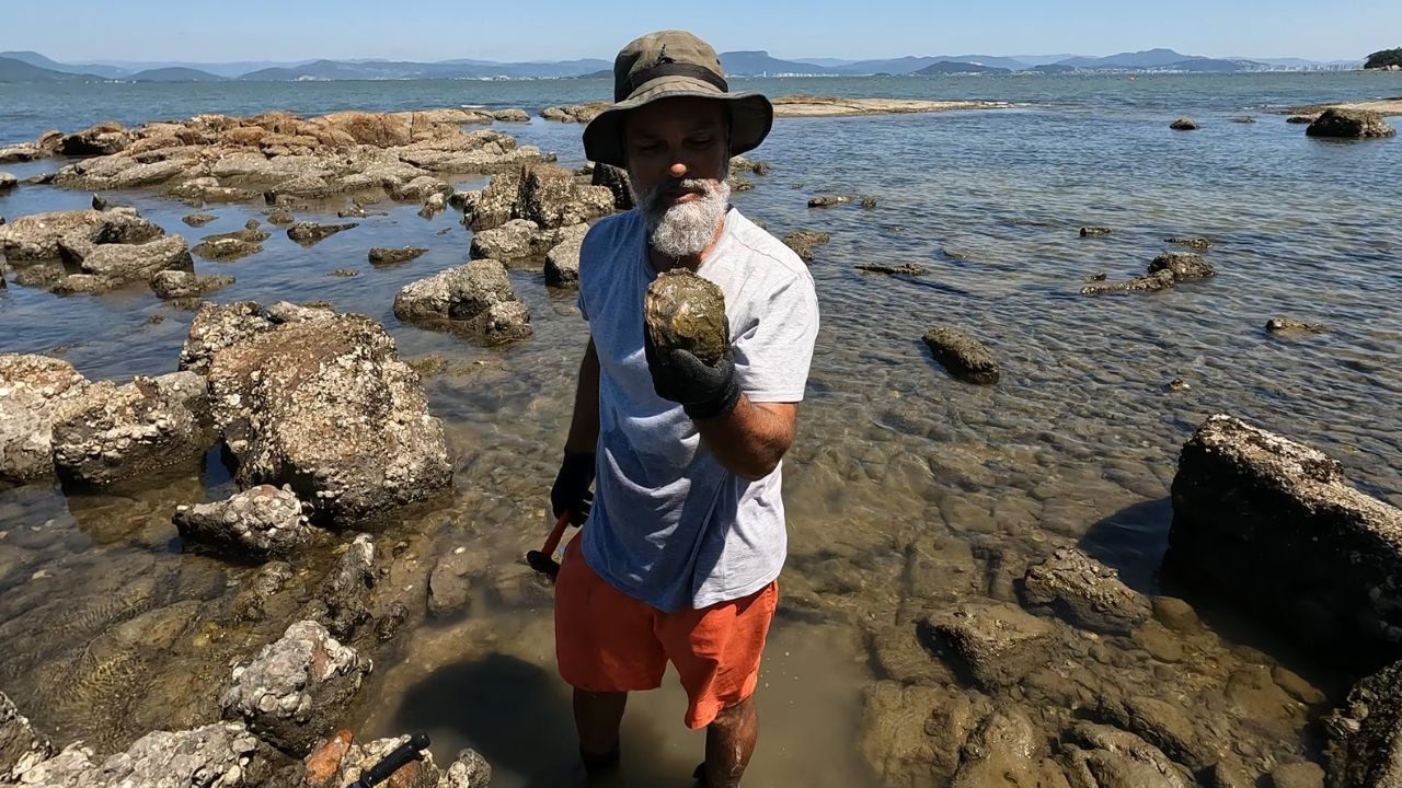 PESCARIA E OSTRAS NA ILHA - Pirão de Ostras e Canhanha na Brasa