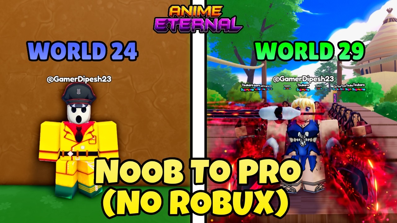 From Noob to Pro in Anime Eternal Without Spending ANY Robux! (Full Progression)