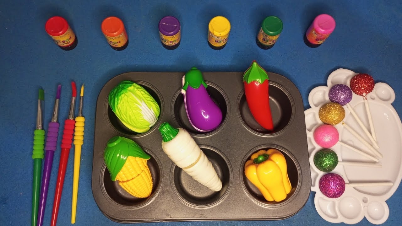 ASMR Rainbow Lollipop Candy Paint Brush Tutorial for Relaxation and