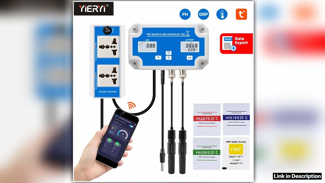 WiFi Temp PH ORP Controller Meter Water Quality Analyzer Data Logger PH Tester Smart Remote Online