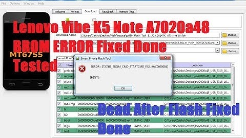Lenovo Vibe K5 Note A7020a48  BROM ERROR Fixed  Done By Flashing